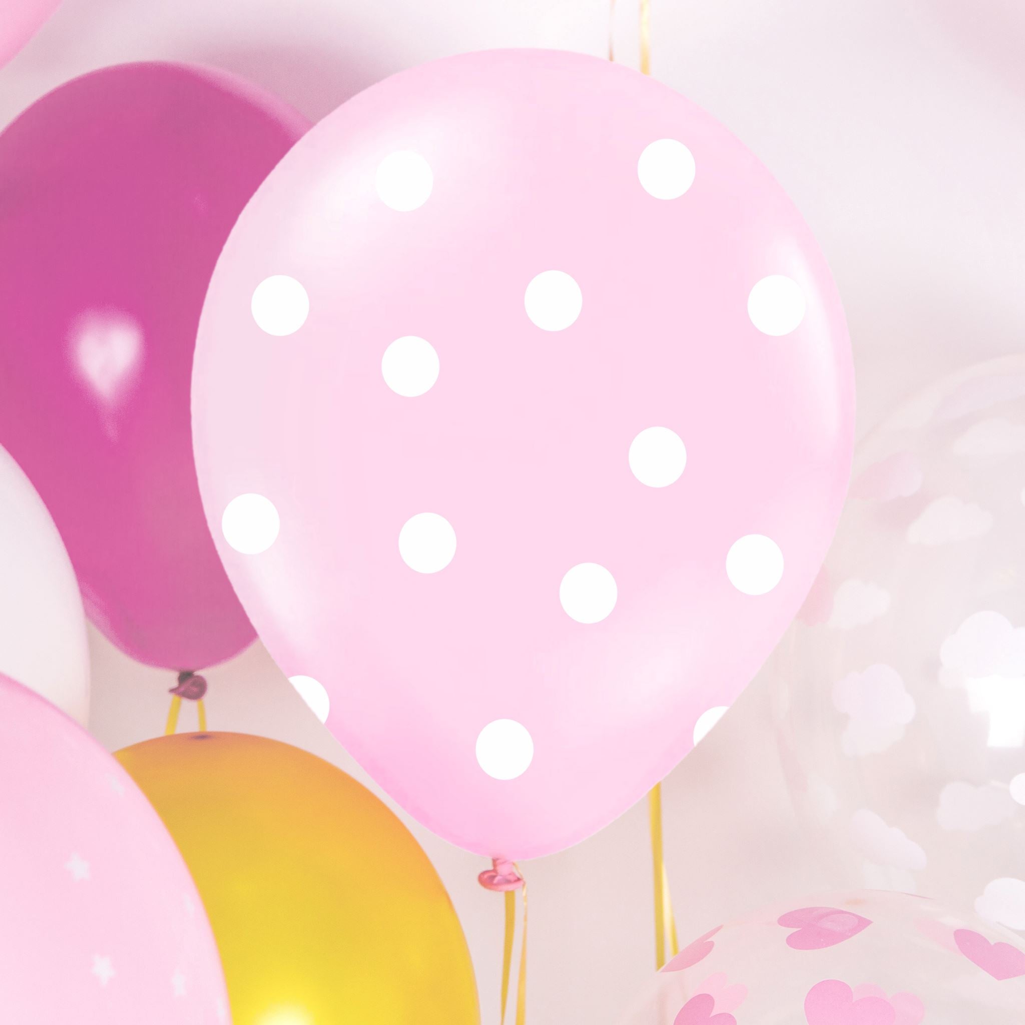 Luftballons Rosa mit Punkten -hey-Party.de- Latexballons -#Variante_