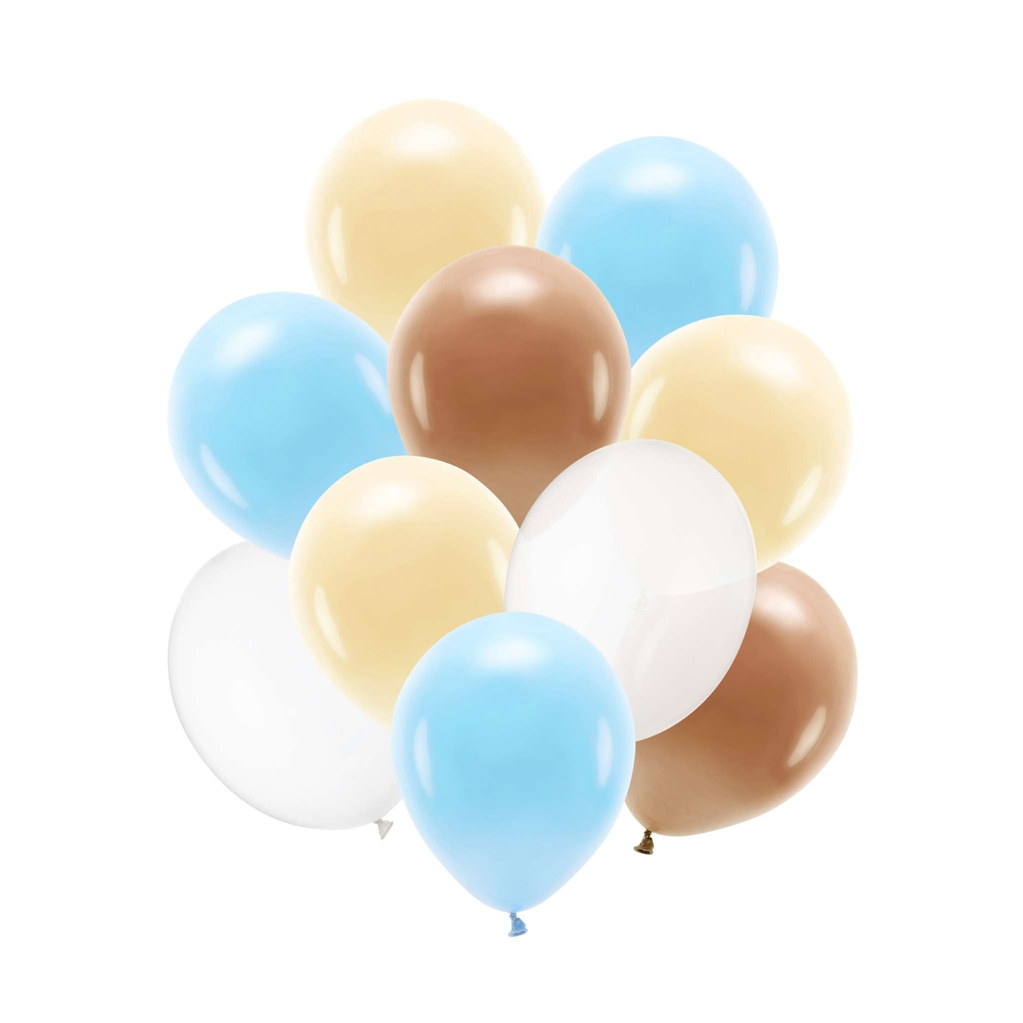 Luftballon-Set Blau-Beige-Braun-Weiß -hey-Party.de- Latexballons -#Variante_