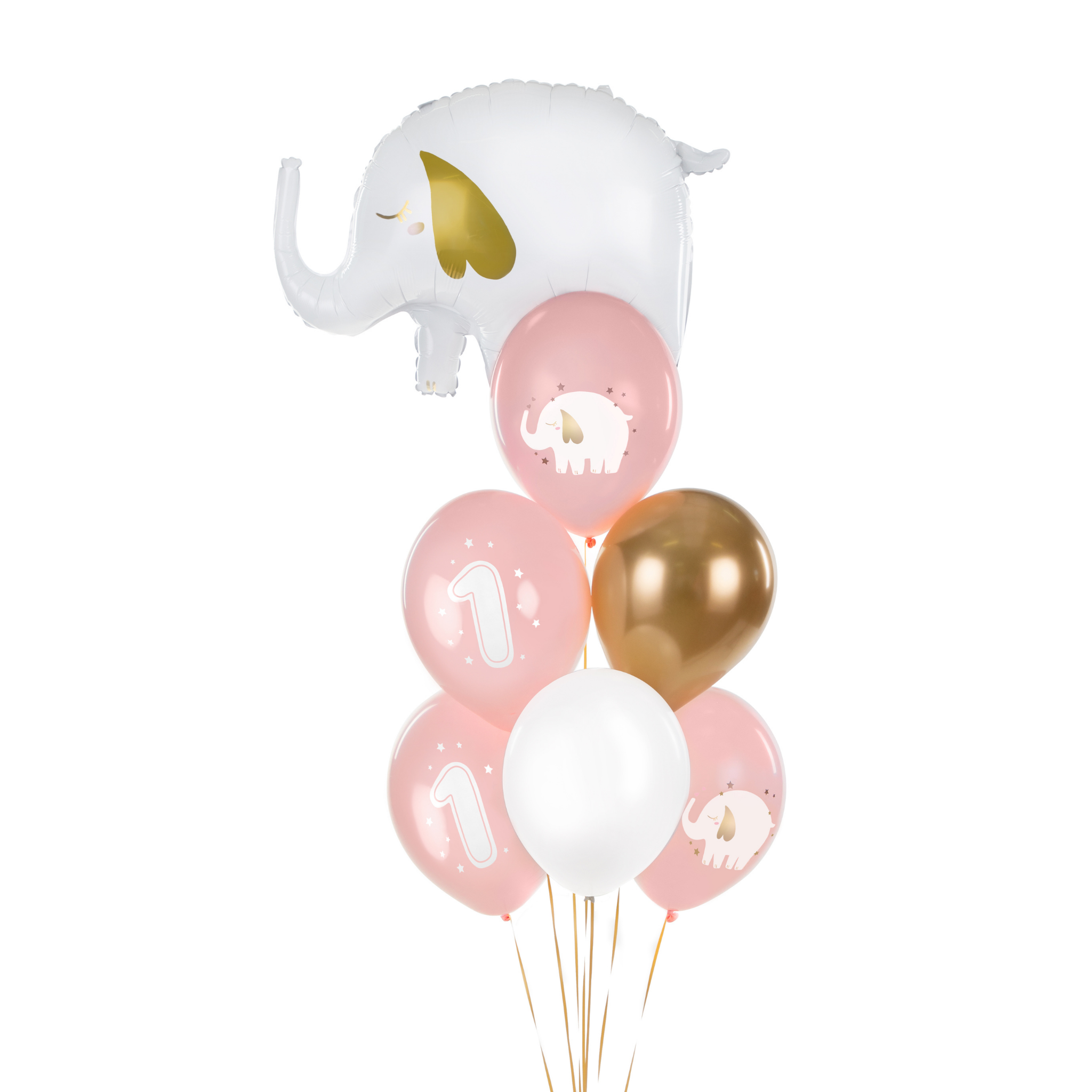 Luftballon-Set Erster Geburtstag Rosa -hey-Party.de- Latexballons -#Variante_