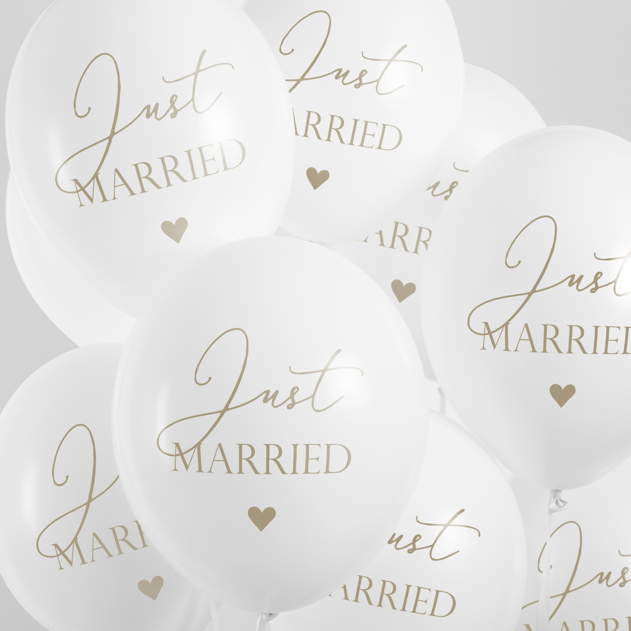 Luftballon-Set "Just married" Weiß -hey-Party.de- Latexballons -#Variante_