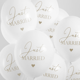 Luftballon-Set "Just married" Weiß -hey-Party.de- Latexballons -#Variante_