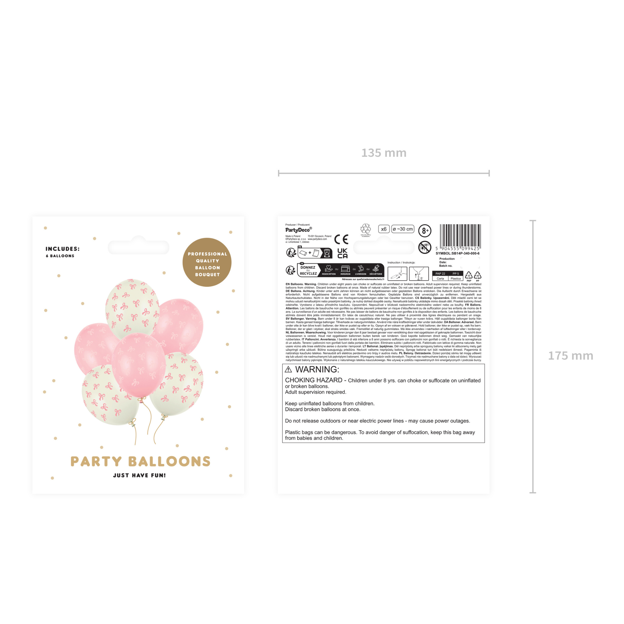 Luftballon-Set Schleifen Rosa -hey-Party.de- Latexballons -#Variante_