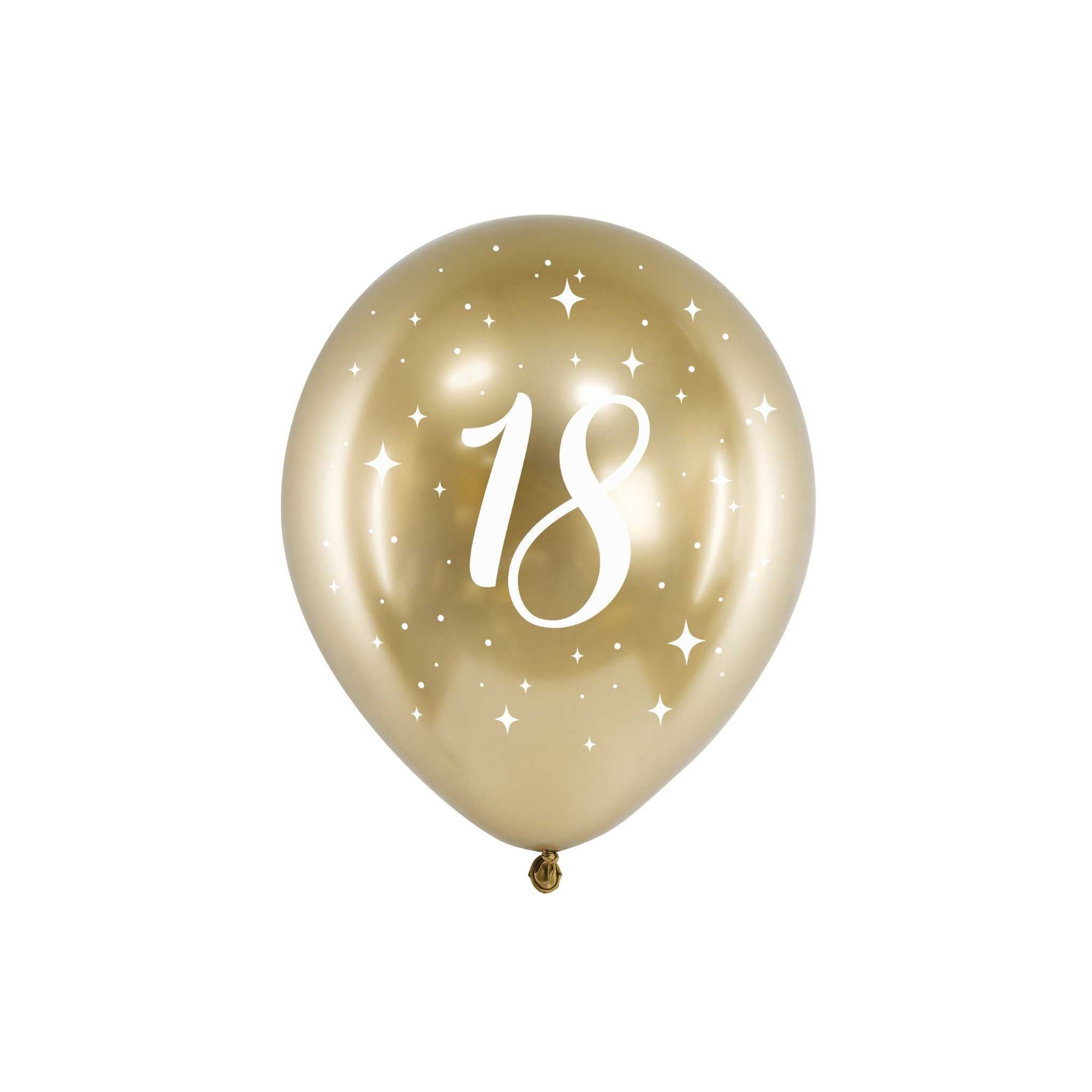 Luftballons "18" Glossy Gold -hey-Party.de- Latexballons -#Variante_