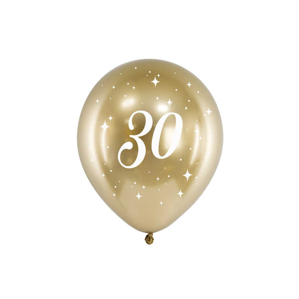 Luftballons "30" Glossy Gold Hey Party
