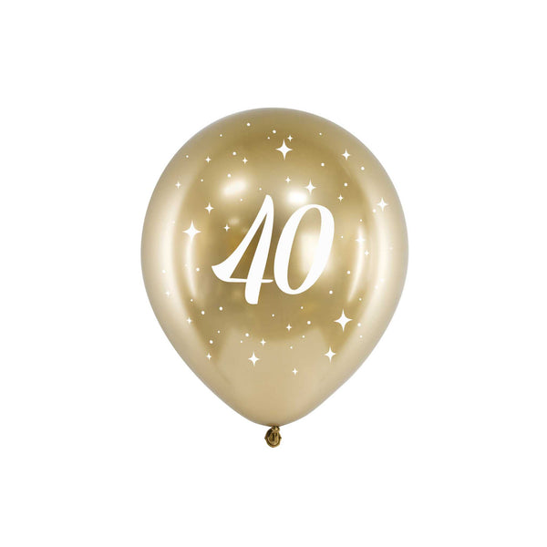 Luftballons "40" Glossy Gold Hey Party