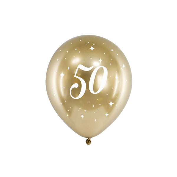 Luftballons "50" Glossy Gold Hey Party