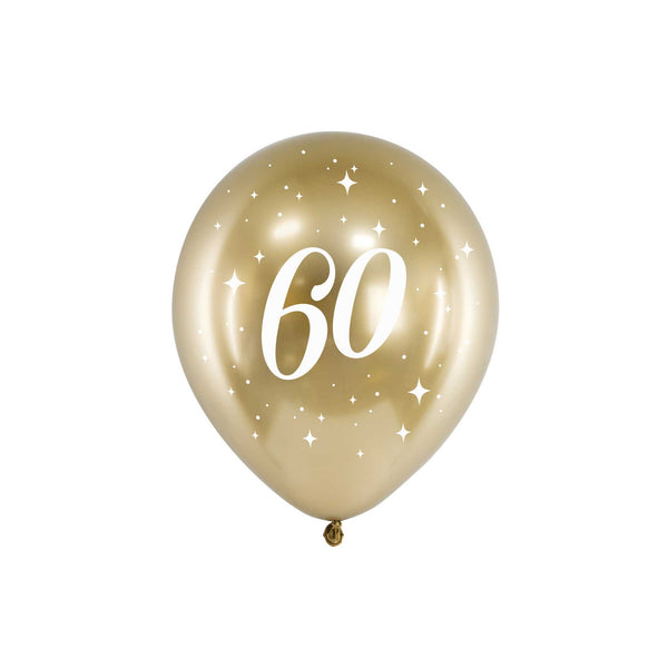 Luftballons "60" Glossy Gold Hey Party