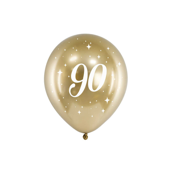 Luftballons "90" Glossy Gold Hey Party