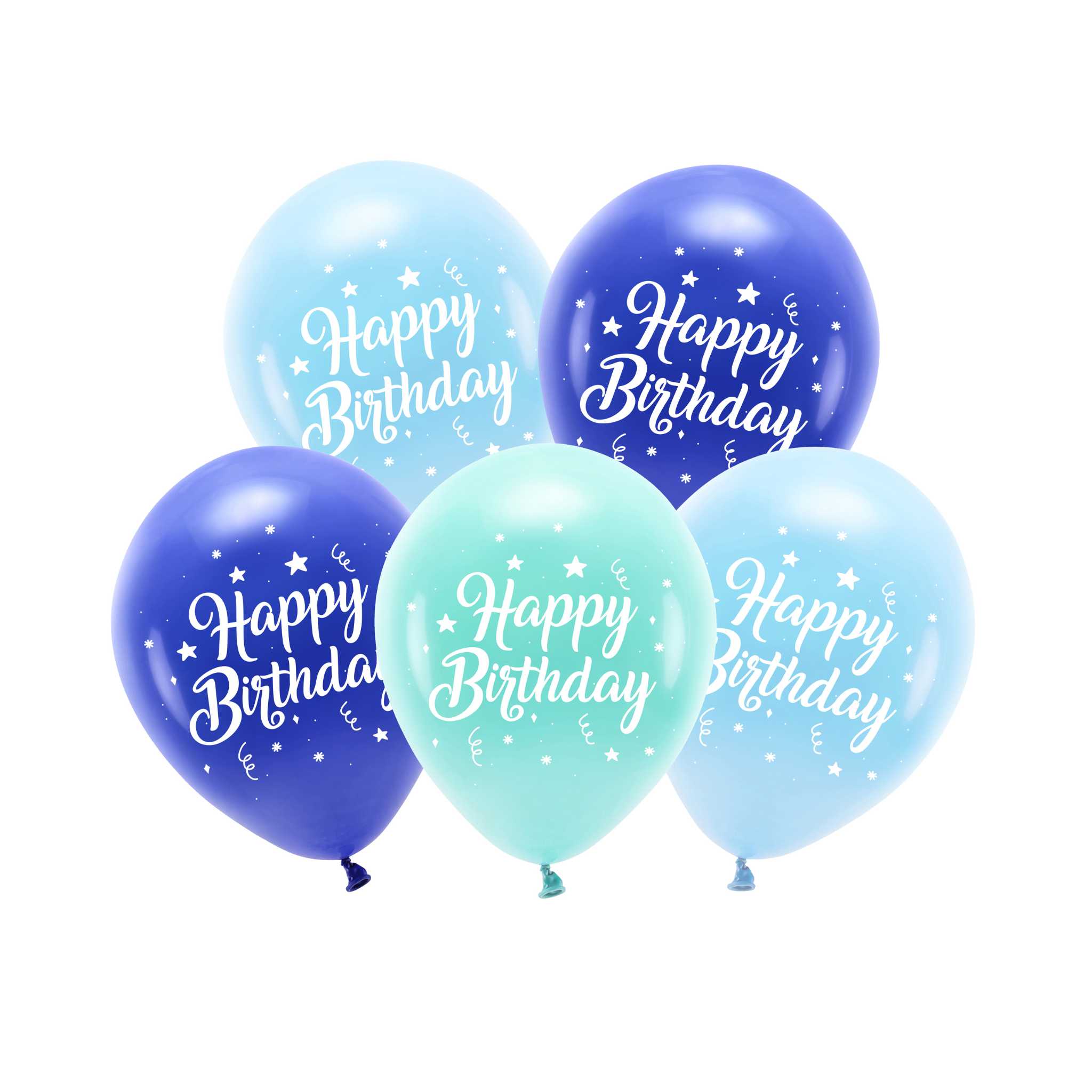 Luftballons "Happy Birthday" Blautöne -hey-Party.de- Latexballons -#Variante_