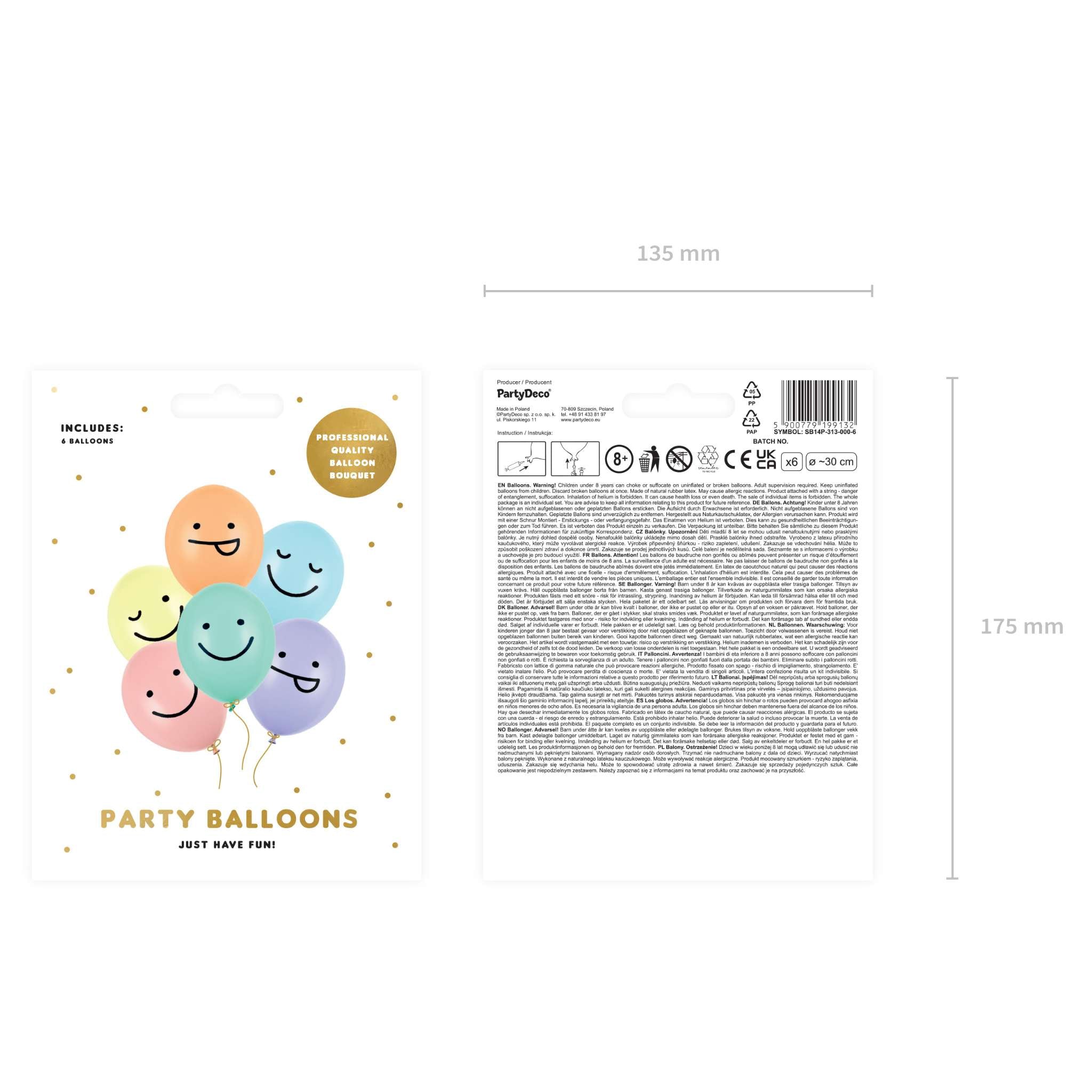 Luftballons Smile Pastellfarben -hey-Party.de- Latexballons -#Variante_