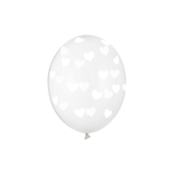 Luftballons Transparent Weiße Herzen Hey Party