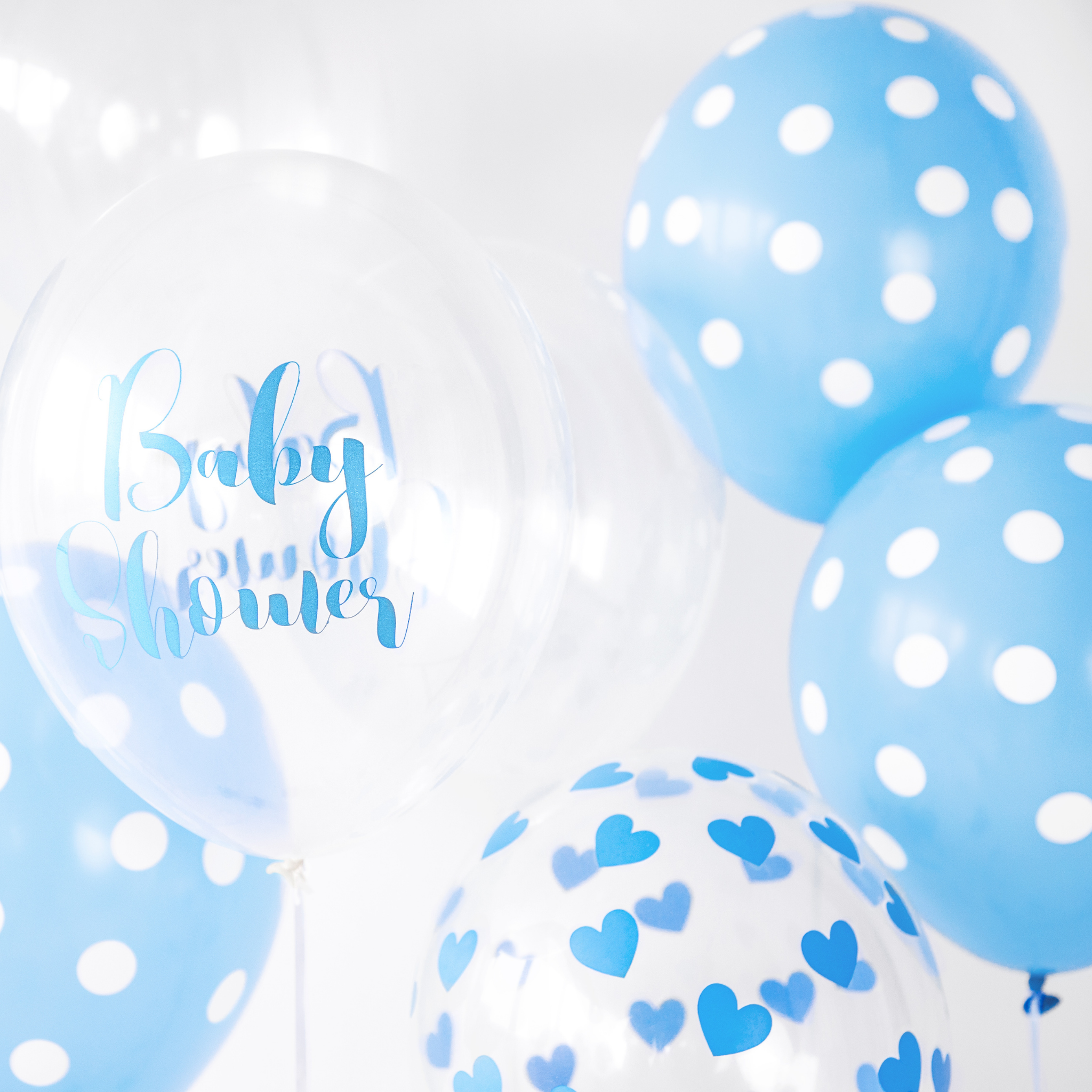 Luftballons Hellblau mit Punkten -hey-Party.de- Latexballons -#Variante_