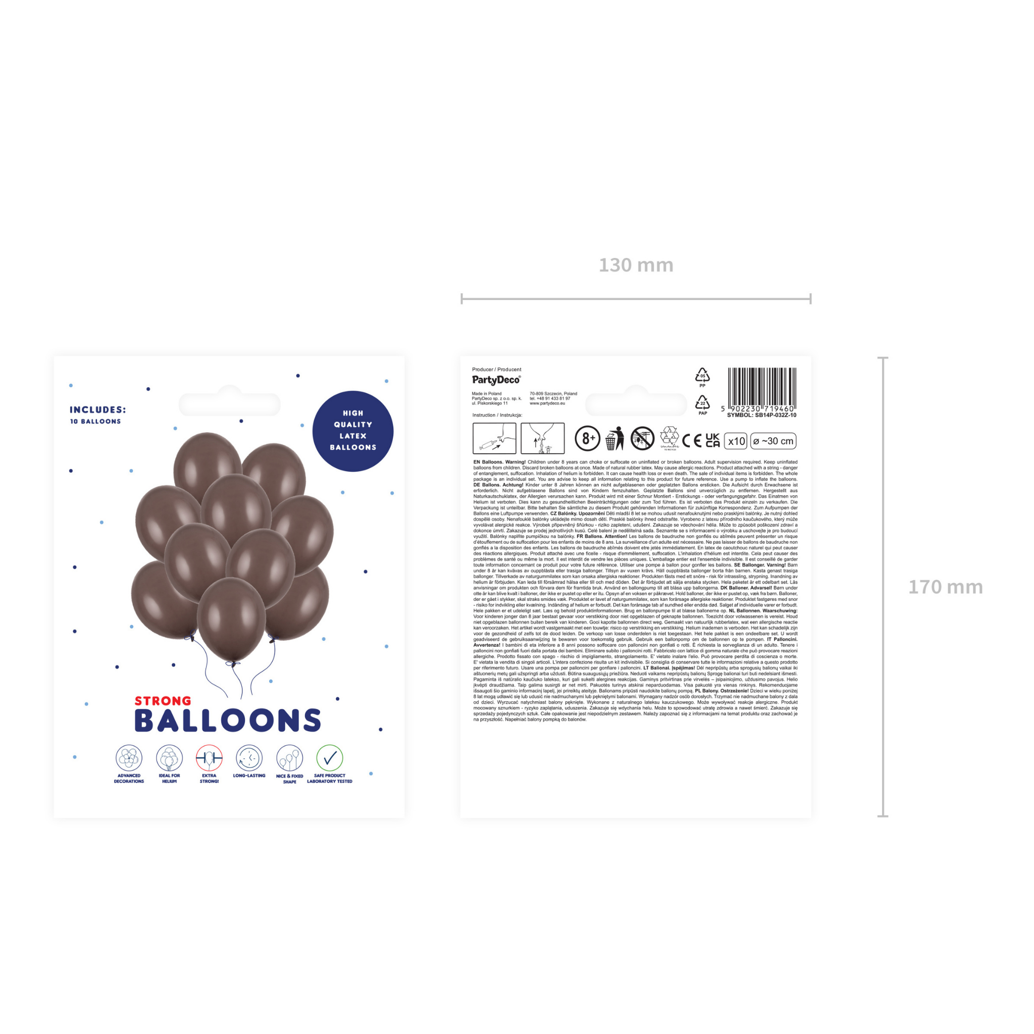 Luftballons Schokobraun -hey-Party.de- Latexballons -#Variante_