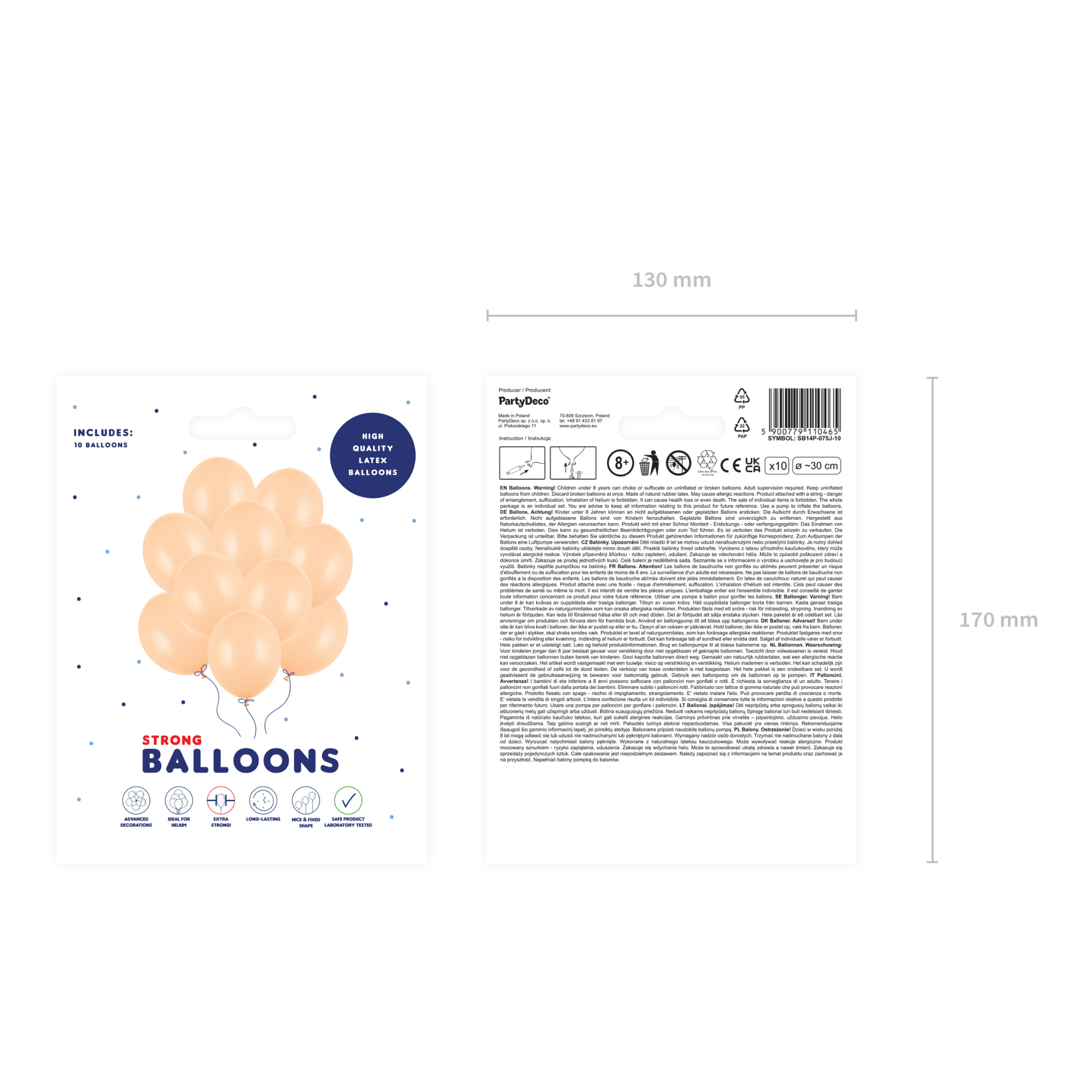 Luftballons Pfirsichfarben 30 cm -hey-Party.de- Latexballons -#Variante_
