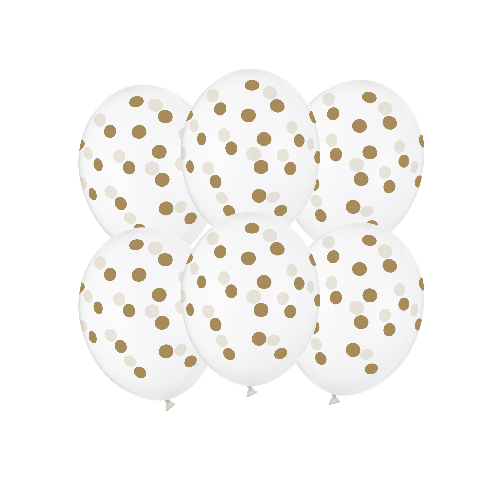 Luftballons Transparent Goldene Punkte 30cm -hey-Party.de- Latexballons -#Variante_