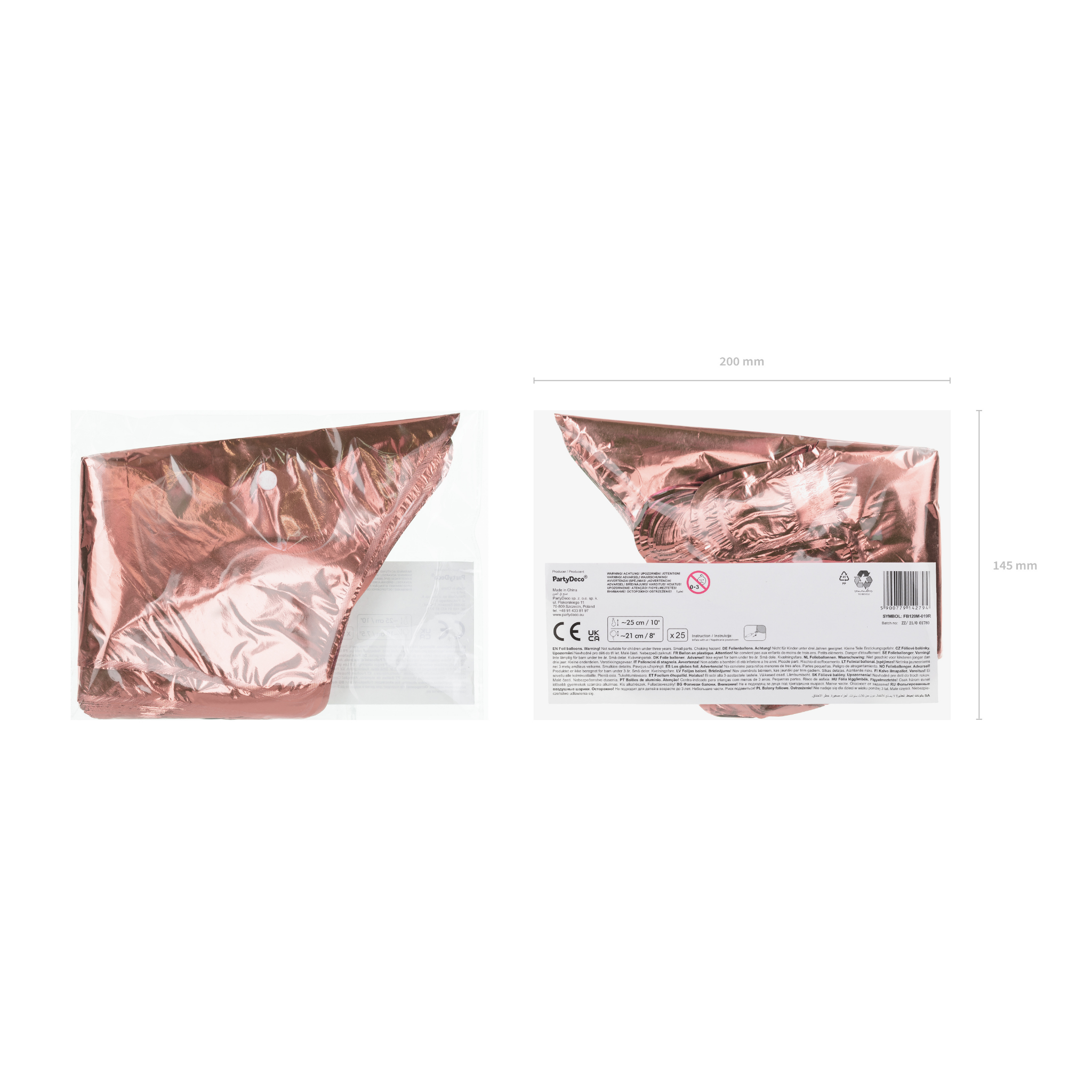 Mini-Folienballon Stern Roségold -#Variante_