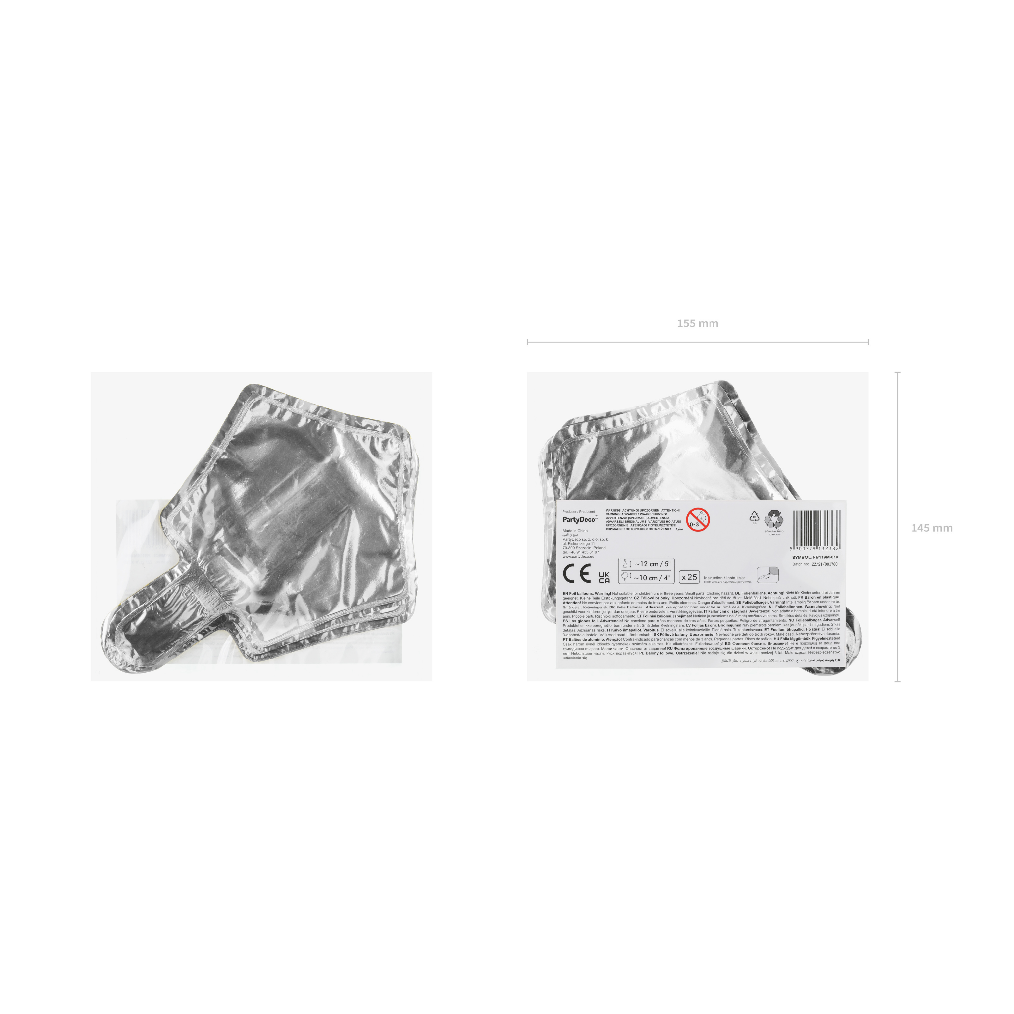Mini-Folienballon Stern Silber -#Variante_Mini