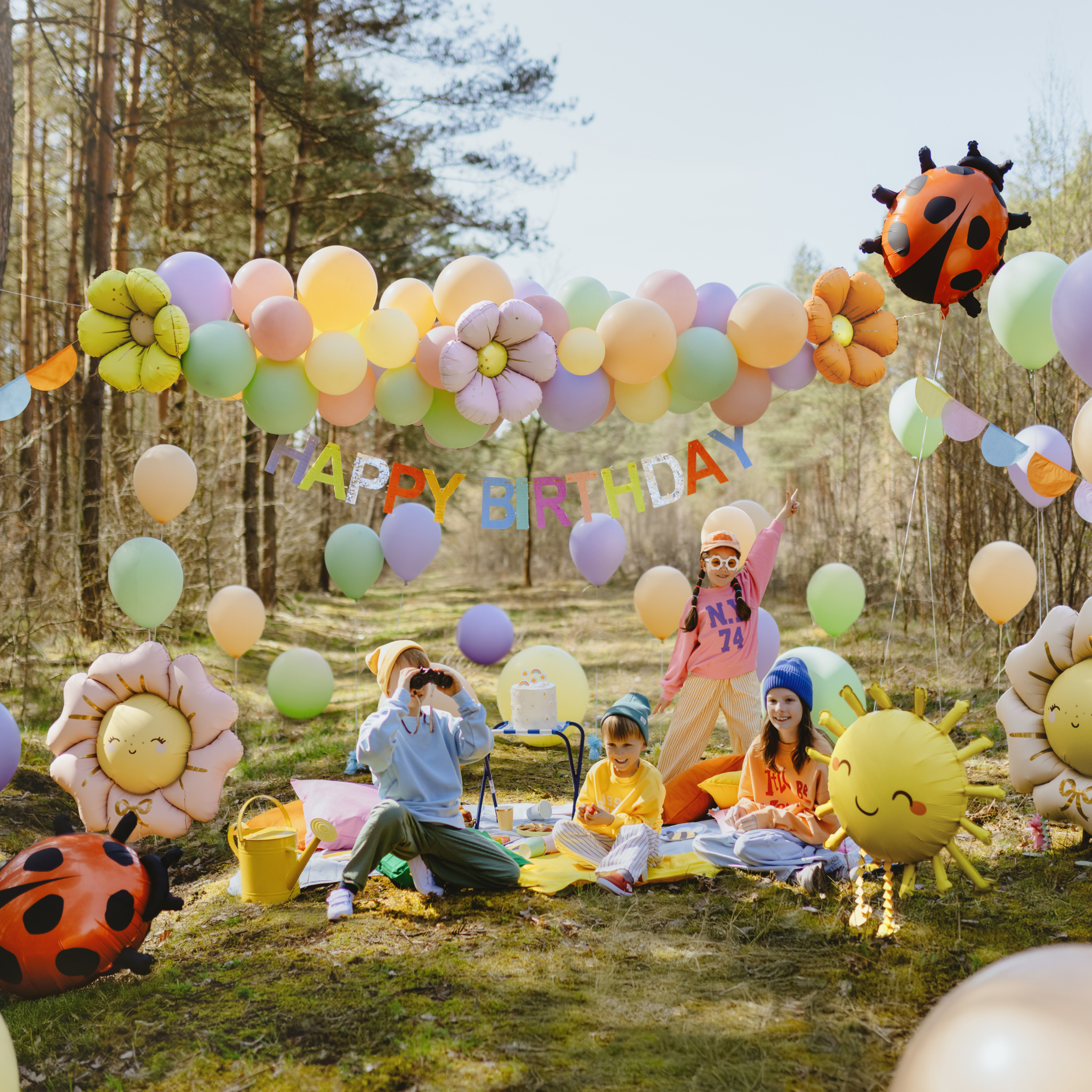 Mini-Folienballons Gänseblumen -hey-Party.de- Mini Folienballons -#Variante_