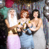 Mini-Konfettikanone Champagnerflasche Gold