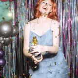 Mini-Konfettikanone Champagnerflasche Gold