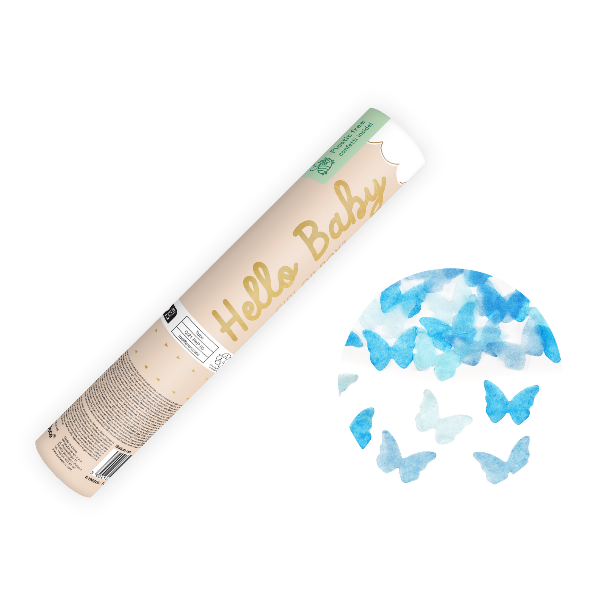 Mini-Konfettikanone Gender Reveal Blau -hey-Party.de- Konfettikanonen -#Variante_