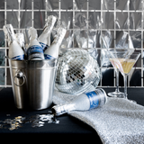 Mini-Konfettikanone Champagnerflasche Silber