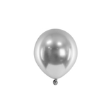 Mini-Luftballons Glossy Silber 12cm -hey-Party.de- Latexballons -#Variante_