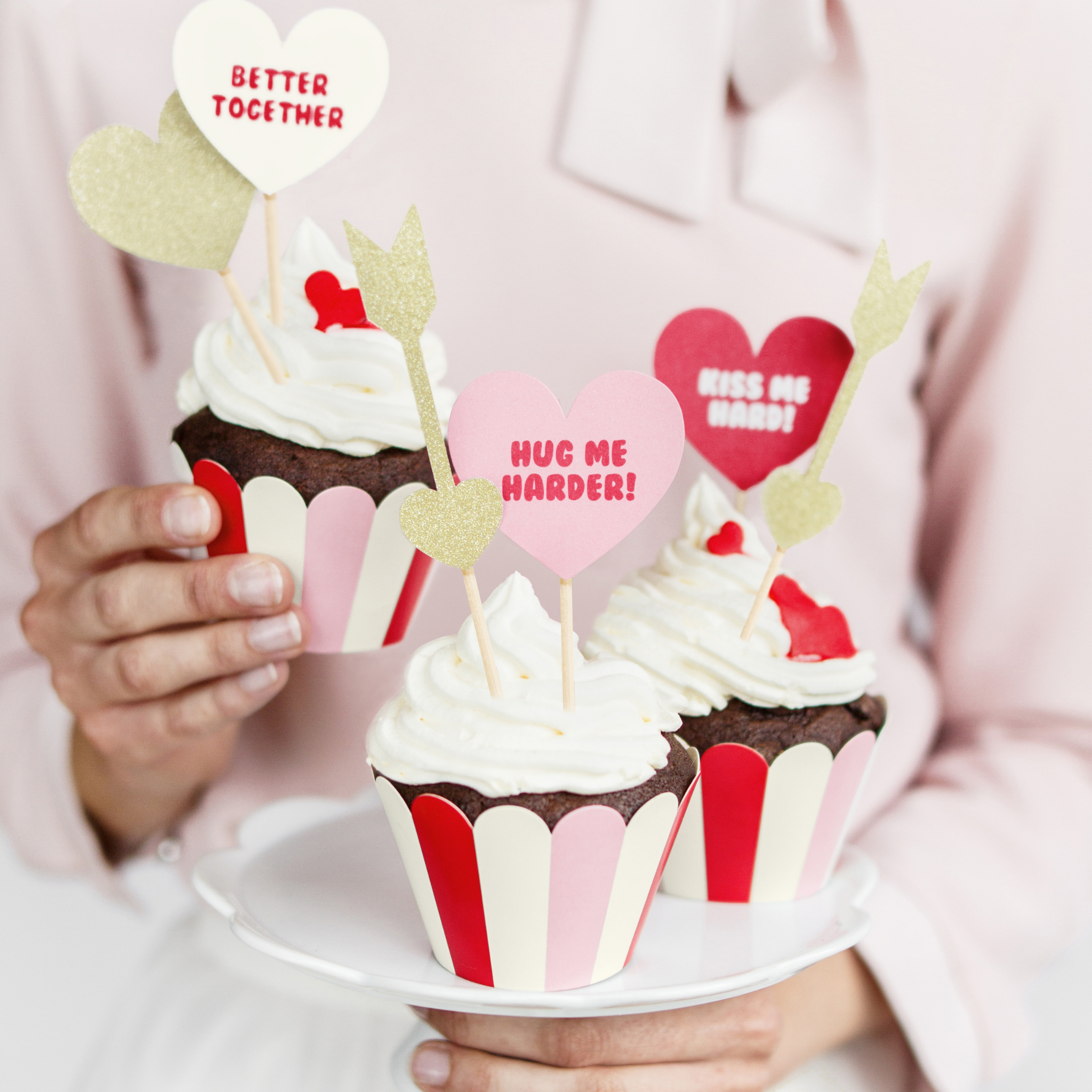 Cupcake Manschetten Rosa & Rot -hey-Party.de- Cupcake Wrapper -#Variante_