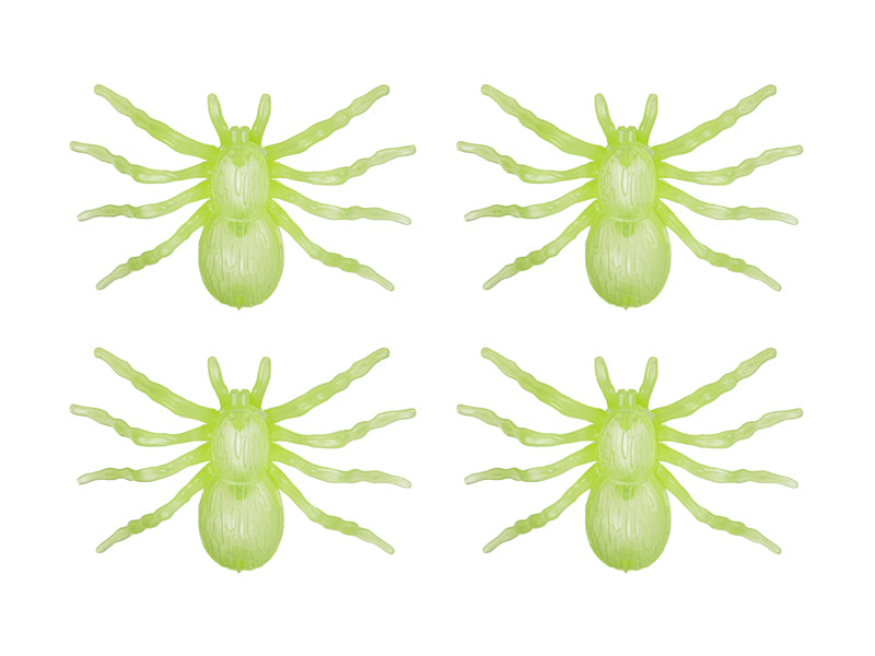 Leuchtende Spinnen Groß, 4 Stück, je ca. 10 x 6,5 cm
