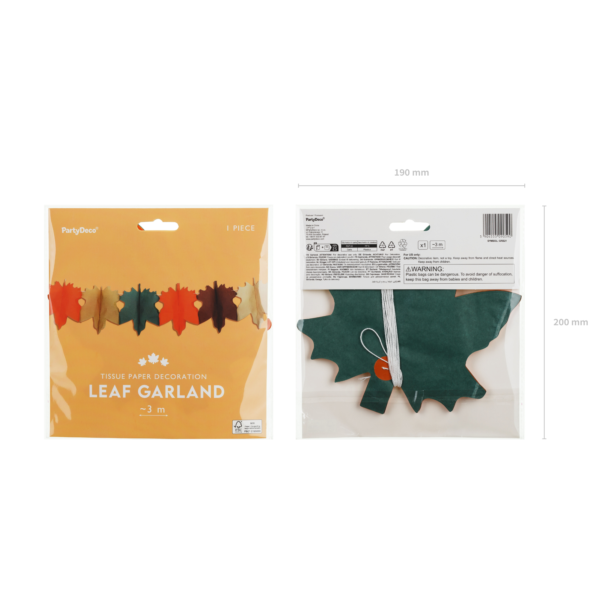Papiergirlande Herbstblätter