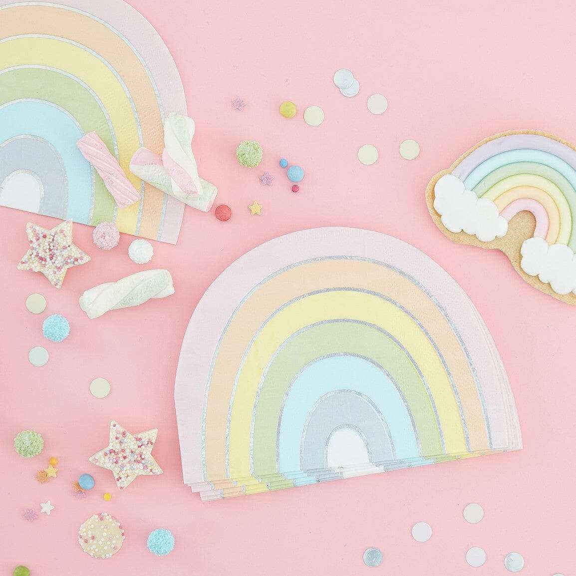 Servietten Regenbogen Pastell -hey-Party.de- Servietten -#Variante_