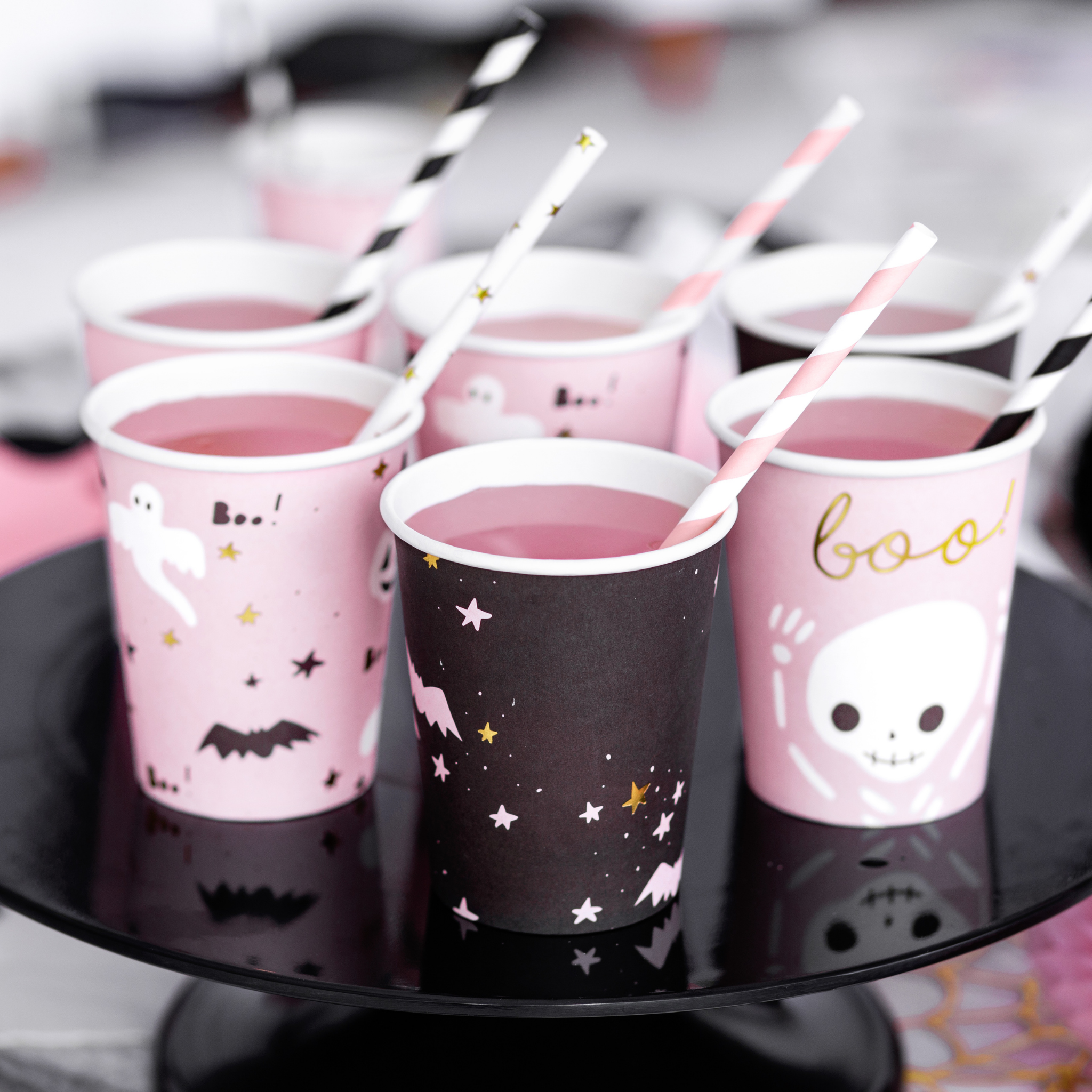 Pappbecher Halloween Rosa Schwarz -hey-Party.de- Pappbecher -#Variante_