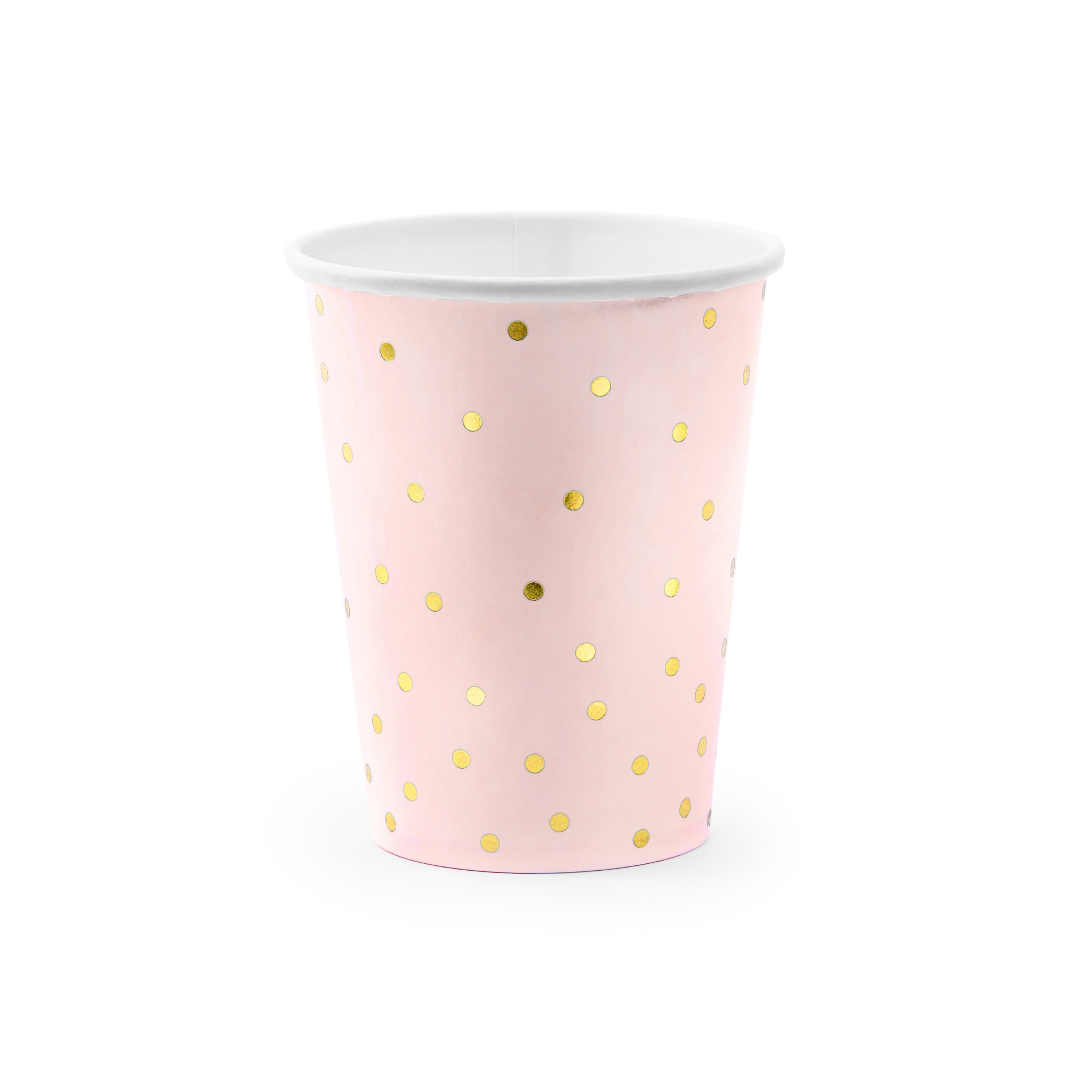 Pappbecher Rosa mit goldenen Punkten -hey-Party.de- Pappbecher -#Variante_