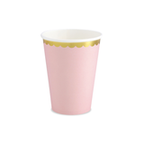 Pappbecher Rosa mit Goldrand -hey-Party.de- Pappbecher -#Variante_