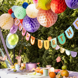 Pappbecher Bunt Gemischt mit Goldrand -hey-Party.de- Pappbecher -#Variante_