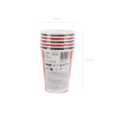 Pappbecher Kariert Rot und Schwarz, 400 ml