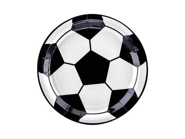 Pappteller "Fussball", 18 cm, schwarz/weiß, 6 Stück Pappteller Hey Party