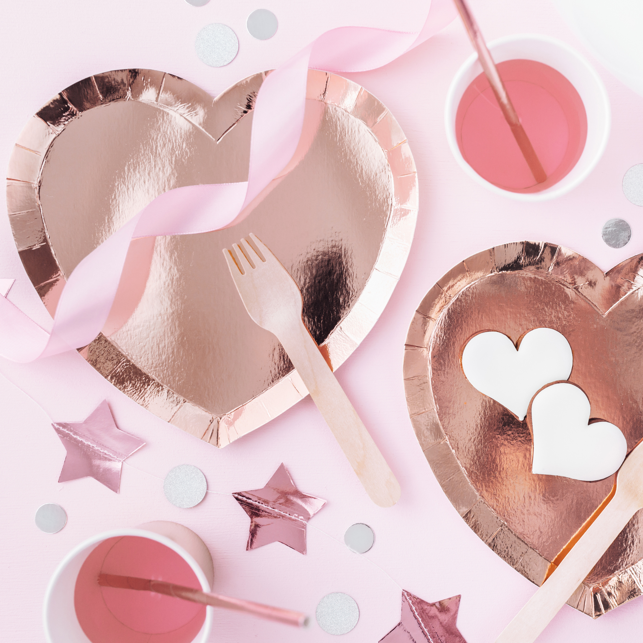 Pappteller Herz Roségold -hey-Party.de- Pappteller -#Variante_