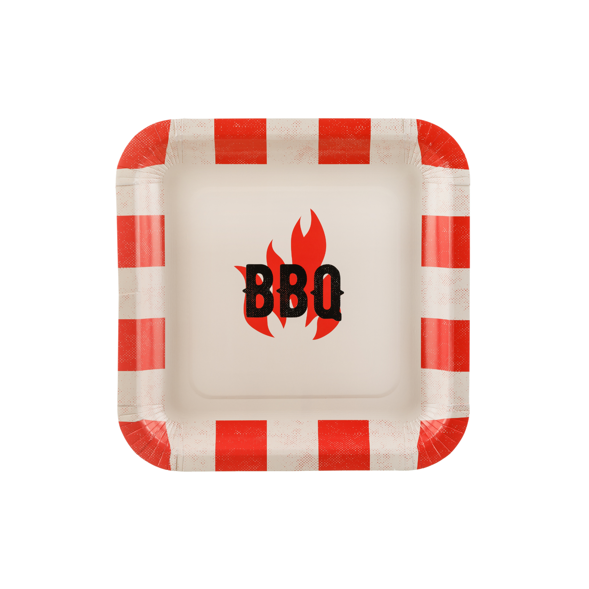 Pappteller Quadrat BBQ, Rot, ca. 26x26 cm