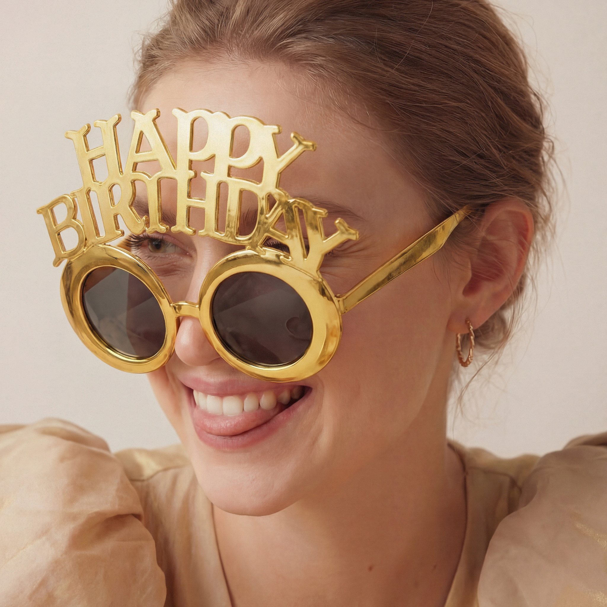Party-Brille "Happy Birthday" Gold -hey-Party.de- Brillen -#Variante_