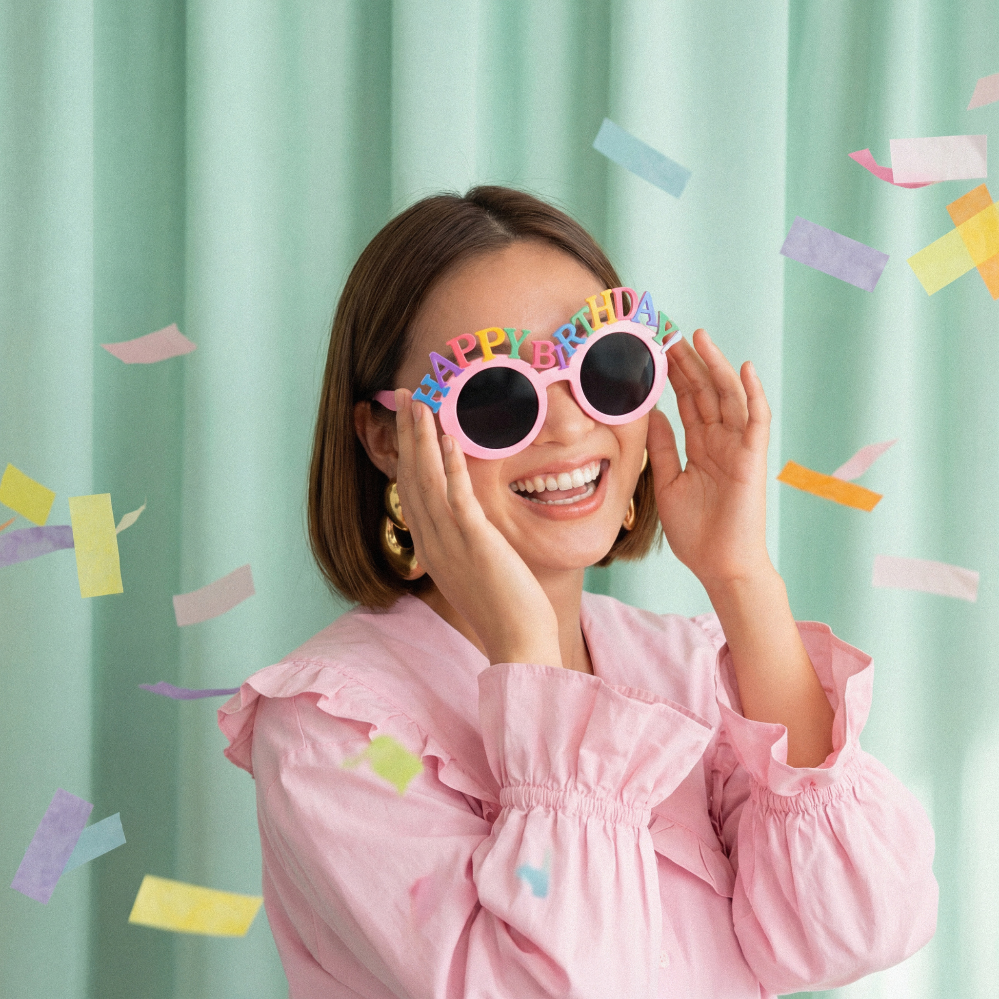Party-Brille "Happy Birthday" Rosa -hey-Party.de- Brillen -#Variante_