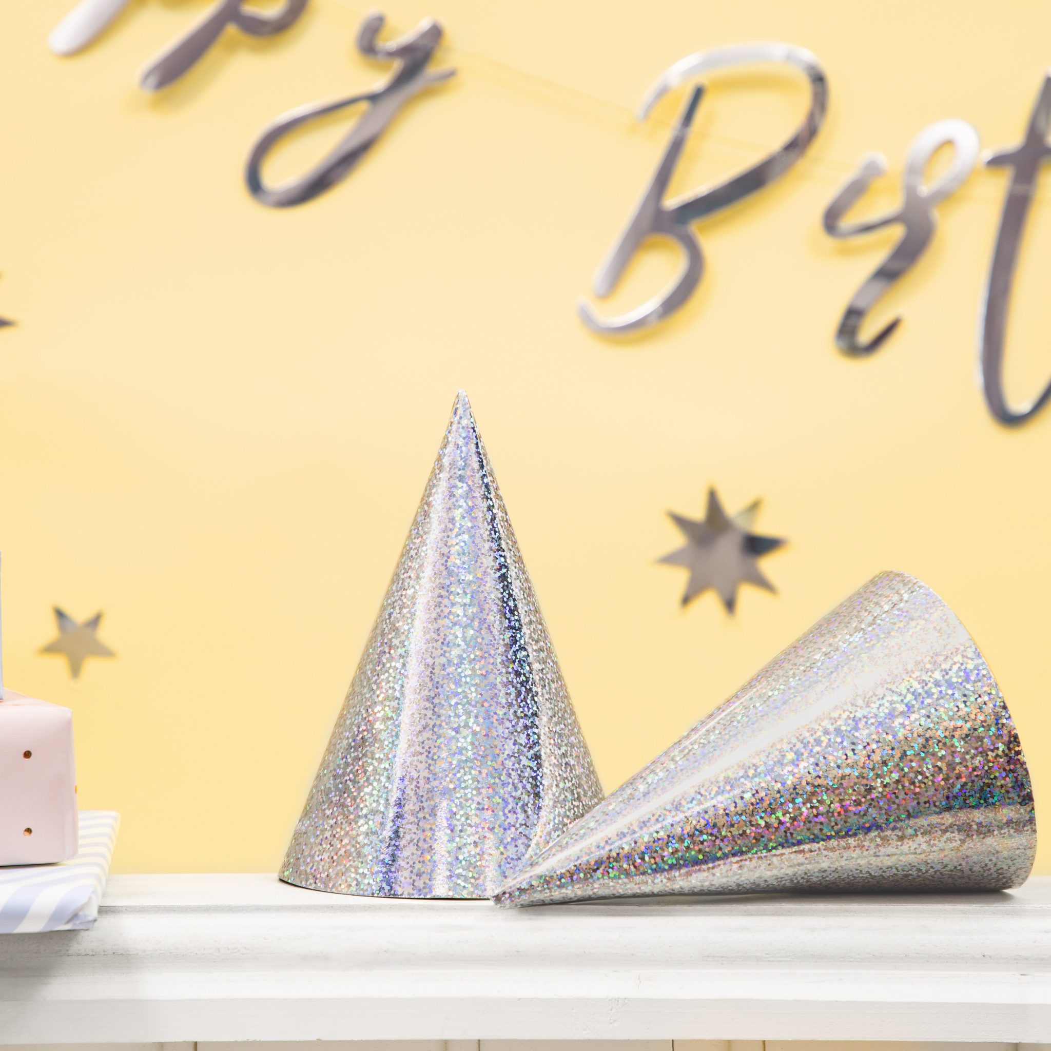 Partyhütchen Holografisch Silber