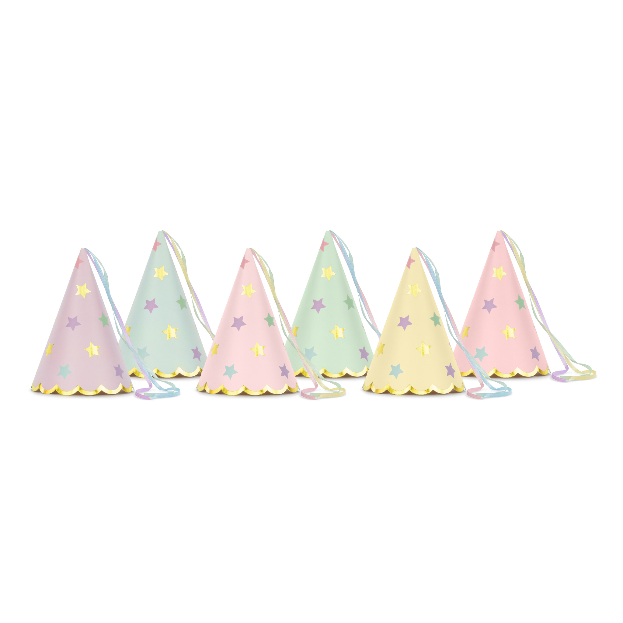 Partyhütchen Pastell mit Sternen -hey-Party.de- Partyhütchen -#Variante_