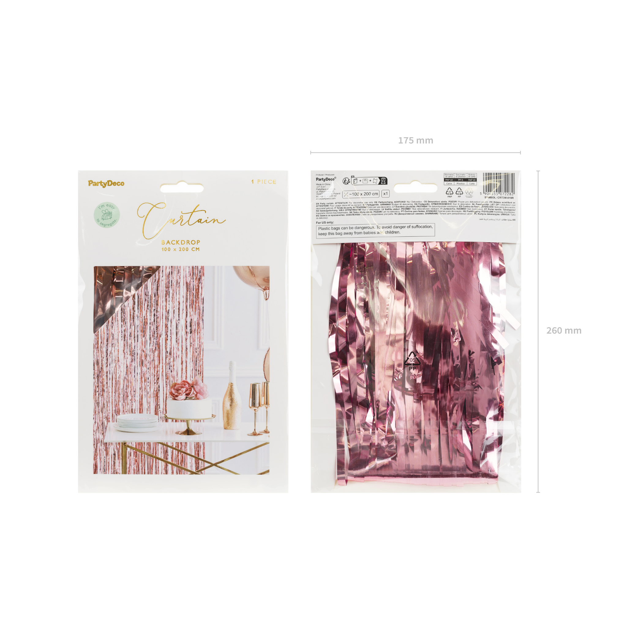 Partyvorhang roségold -hey-Party.de- Vorhänge -#Variante_ 100 x 200