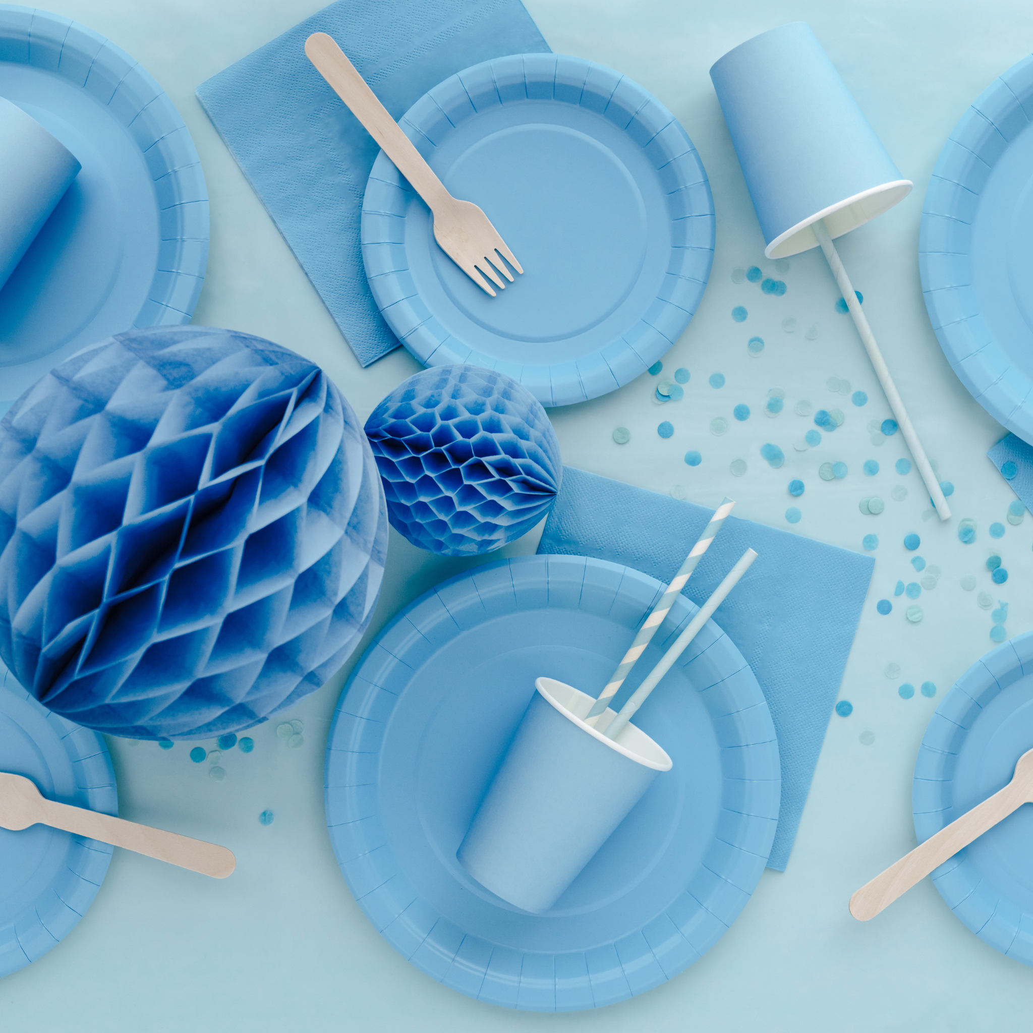Plastik-Tischdecke Hellblau -hey-Party.de- Tischdecken -#Variante_