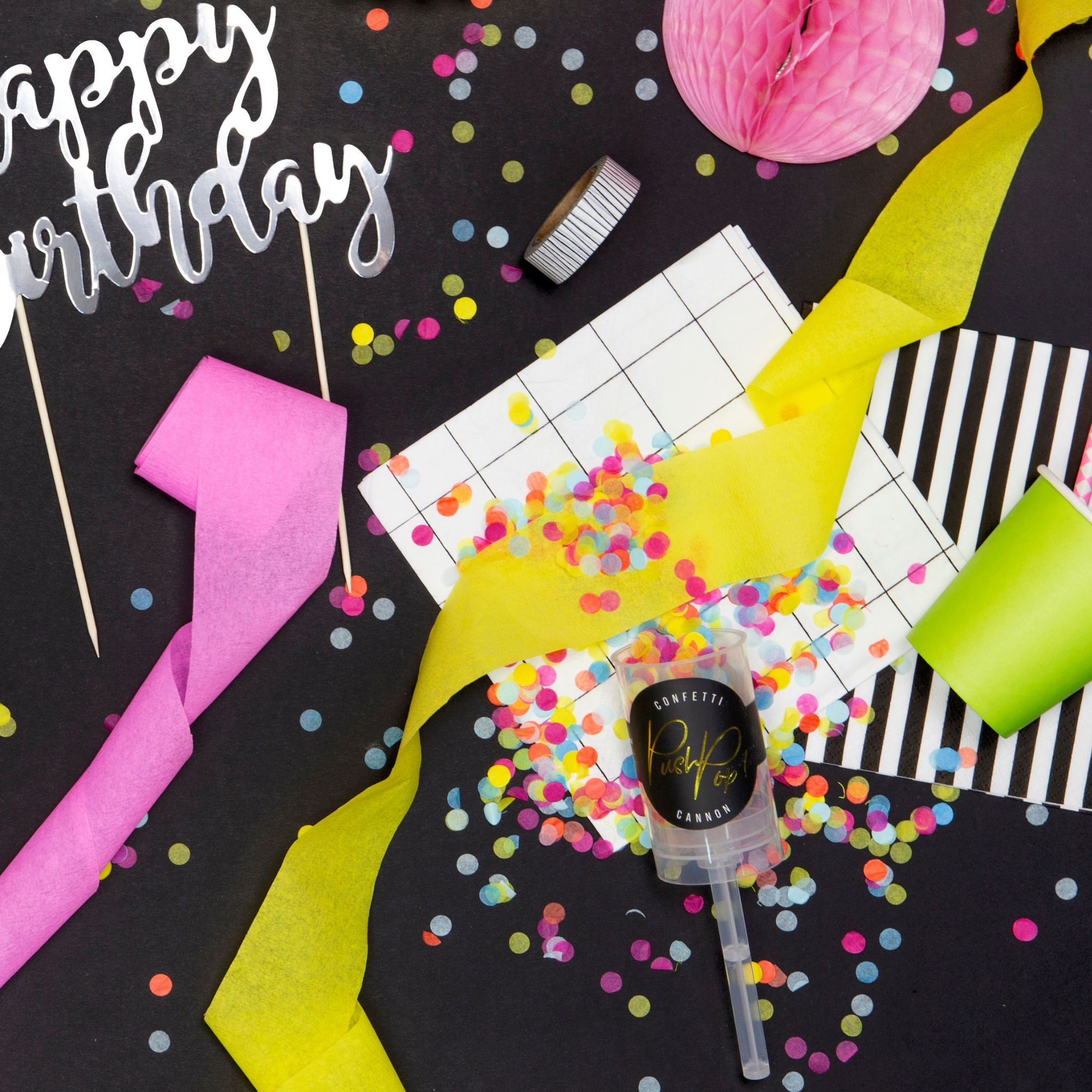 Push-Pop Konfetti Bunt -hey-Party.de- Konfettikanonen -#Variante_