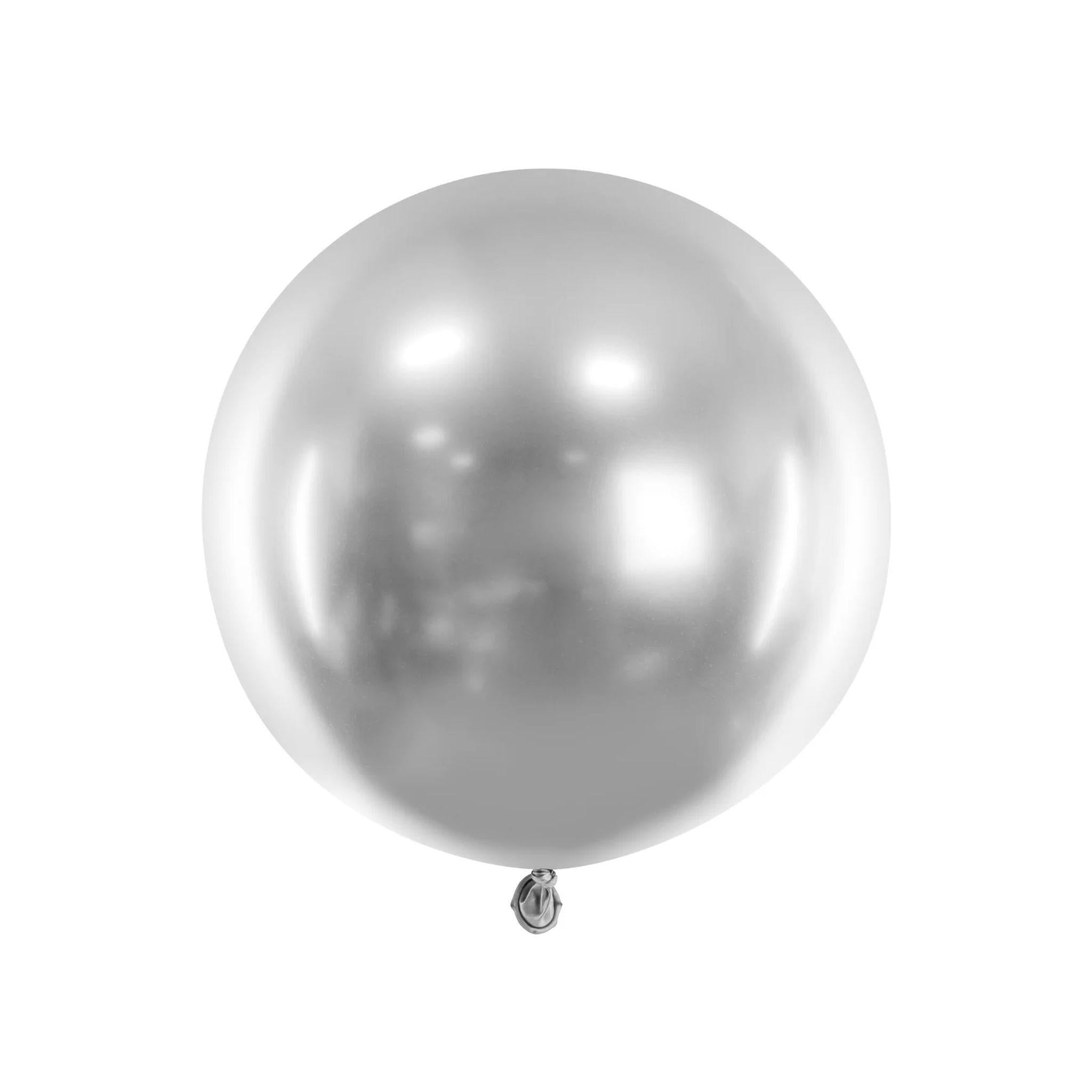 Riesenballon 60 cm Glossy Silber