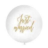Giant Balloon \"Just Married\" White
