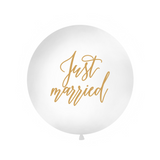 Riesenballon "Just Married" Weiß -hey-Party.de- Latexballons -#Variante_