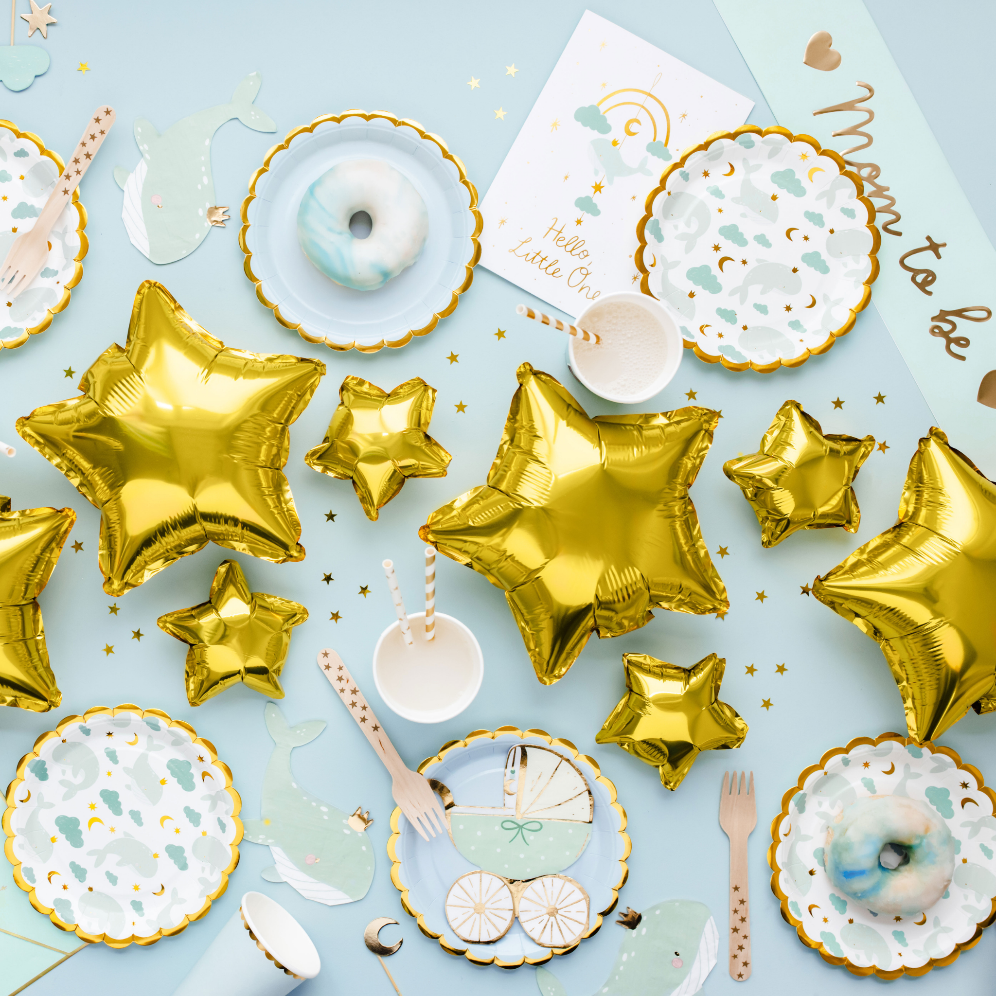 Schärpe "Mom to be" Hellblau -hey-Party.de- Schärpen -#Variante_